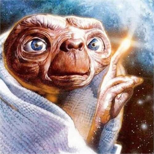 New 5D DIY Full Round/Square Diamond Painting "Alien ET Friend" 3D Embroidery Cross Stitch Rhinestone Mosaic Home Decor Art Y236