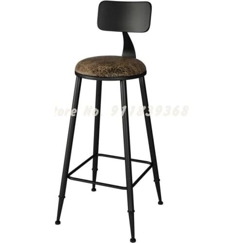 American Chair Solid Wood High Stool Bar Chair Household Back Bar High Stool Simple Iron Front Desk High Stool Table And Chair