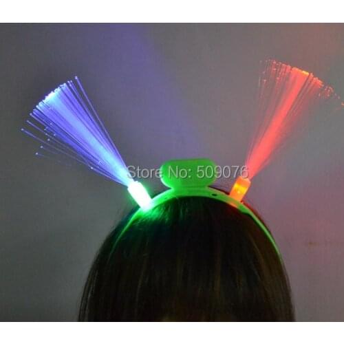 Free shipping 10pcs/lot Light-up Flashing Fiber Optic Hair Assorted Led Headwear For Party Girl Dress