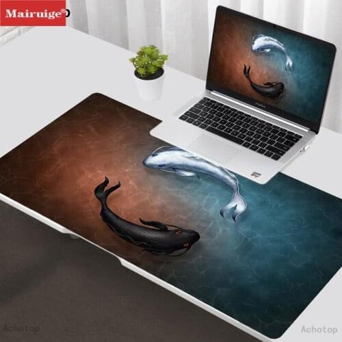 Abstract Art Fish 80x30cm XXL Large Gaming Mouse Pad Computer Gamer Keyboard Mouse Mat Hyper Beast Desk Mousepad for PC Desk Pad