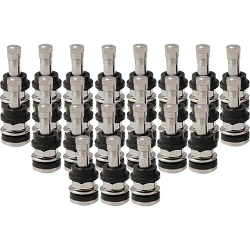 25Pieces BOLT IN TR416 Metal Valve Stems Fits for .453" & .625" Rim Holes Long 1 1/2 " Rated for 130 PSI Size:1.7" L x 0.75" W