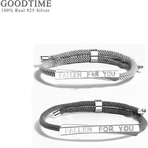 Fashion Couple Bracelet For Women Man Pure 100% 925 Sterling Silver Braided Rope Bracelet Jewelry Charm Gift For Lover