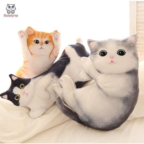 BOLAFYNIA Children Plush Toy pillow cat Baby Kids Stuffed Toy for Christmas Birthday Gift Simulation cat toy