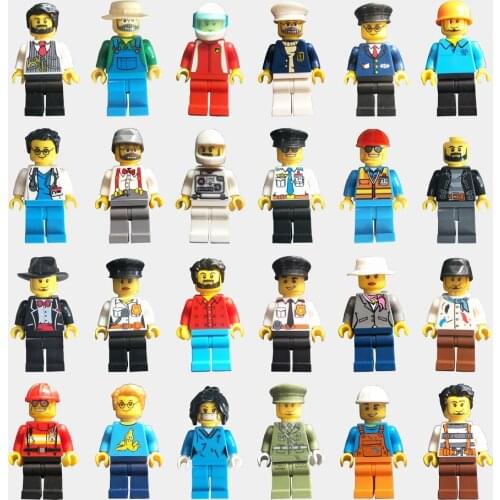 12pcs/lot City Figure Compatible With Cartoon Action Figure City Police Buildings Blocks Sets DIY Assemble Doll Toy