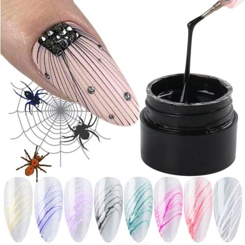 6ml Gel Nail Polish Wire Drawing Painting UV LED Gel DIY Spider Web Nail Art Design Pull Silk Line Gel Top Base Primer LA1615-2