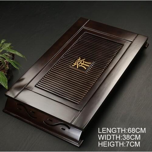 Chinese Solid Wooden Tea Accessories Drinkware Tea Tray Tea Kung Fu Tea Set Table Drawer Type Gongfu Storage Drainage Tray