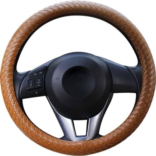 Car Steering Wheel Cover 3D Leather Non-slip and Wear-resistant Weave Steering Wheel Protective Cover Car Handle Gloves