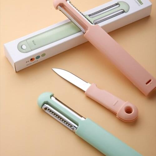 Kitchen Household Portable Fruit Peeler Three-in-one Apple Peeling Knife Potato Grater Gadgets Vegetable Slicer