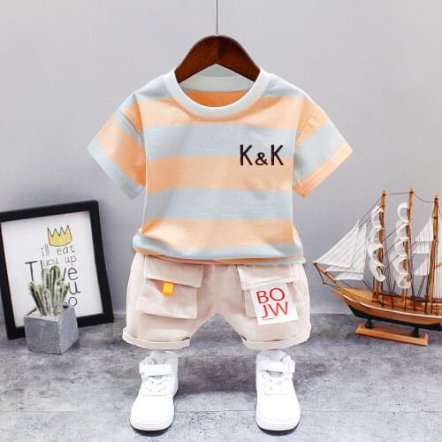 Boys' Summer suit 2020 New Baby Childrens summer clothes baby style short sleeve Two piece Suit Fashion T-shirt + shorts