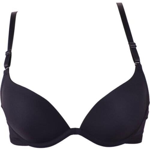 Mozhini small breast super push up bra Black white red blue color young girl student sexy bra for small chest thin cup brassiere