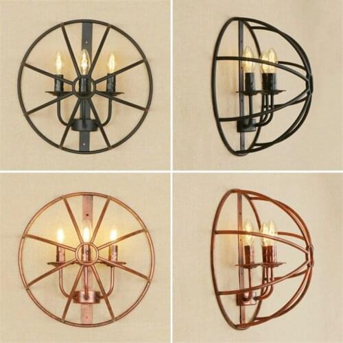 Nordic Loft Style Industrial Vintage Wall Lamp Sconce E14 Black Iron Retro Wall Light Fixtures Indoor Lighting Lampara Pared
