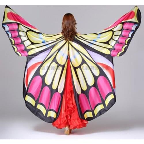 New 2018 Butterfly Style Belly Dance Wings Colorful Stage Performance Props Isis Wings belly dance Accessory Wing 3 colors