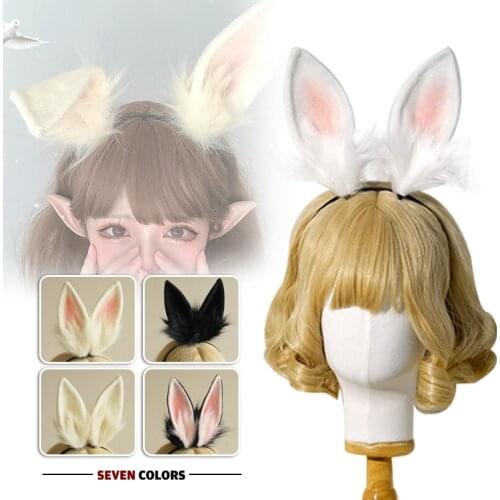Original Design Simulation Rabbit Ear Hairband Hairpin Cosplay Party Prop Plush Rabbit Animal Ear Headband Lolita Hair Accessory