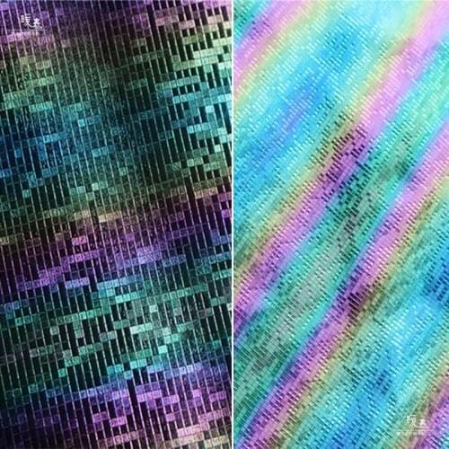 Iridescent Synthetic Leather Fabric Laser Reflective Waterproof DIY Patches Decor Bows Bags Stage Dress Clothes Designer Fabric