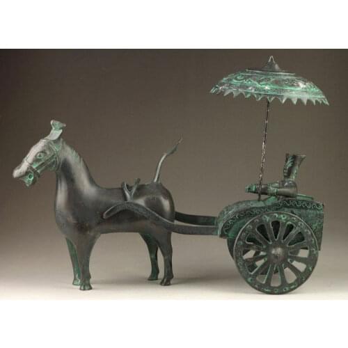 Rare Old Antique Chinese Ox Horn Oxen Hand-Carved Buddhism Bowl Cup Prayer Articles Statue Bronze Statue