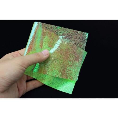 Tigofly 3 colors 8X20cm Fly Tying Embossed Rainbow Film Sabiki Rig Making Shrimp Flash Back Wings Scud Nymph Fly Tying Materials