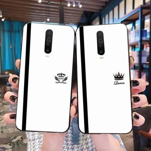 King Queen Lovers Couple DIY Luxury Phone Case for Redmi Note 8 8A 8T 7 6 6A 5 5A 4 4X 4A Go Pro