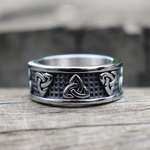 Vintage Viking Celtic Ring for Men Women Fashion Punk Finger Ring Nordic Viking Rune Hip Hop Rock Retro Metal Ring Party Jewelry