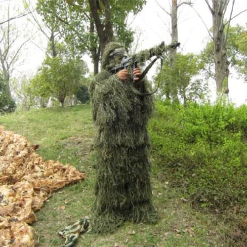 Military Tactical Sniper Set 3D Universal Camouflage Suits Woodland Clothes Adjustable Size Ghillie Suit For Hunting Army