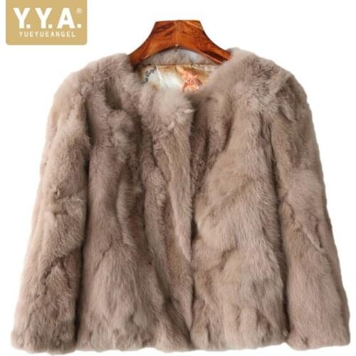 YueYueAngel Rabbit Fur Coats