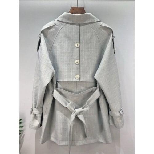 Plaid Windbreaker Womens Spring 2021 New Korean Style Loose Slim Casual All-Match Short Jacket Female Trend Retro Clothes zh428