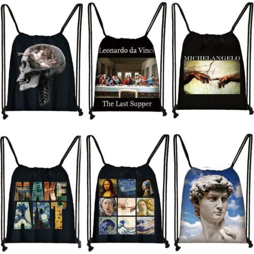 Africa Black Women Backpack Afro Ladies Canvas Storage Bag Teenager Girls Drawstring Bag for Travelling Kids Bookbag Shoes Bags