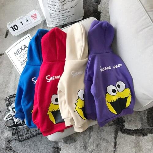 Girls Winter Sweatshirt Solid Cartoon Casual Long Sleeve Shirt Kids Boys Tops Outerwear Pullover with Hood Fashion Children