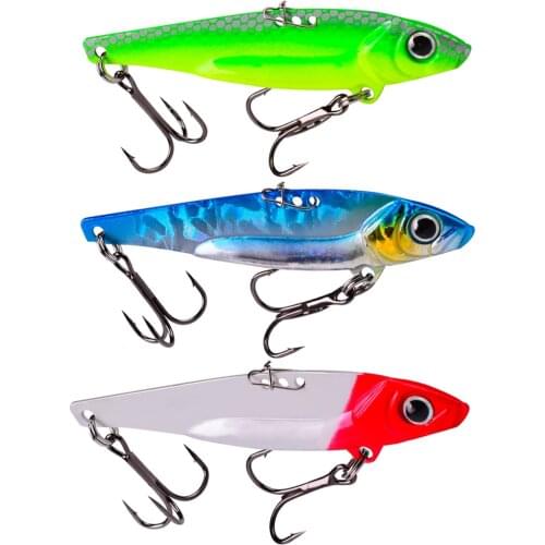 17g 7.5cm Metal VIB Blade Lure 3D Eyes Artificial Bass Pike Hard Bait Portable Travel Spinning Fishing Rod Combo Pesca with Hook