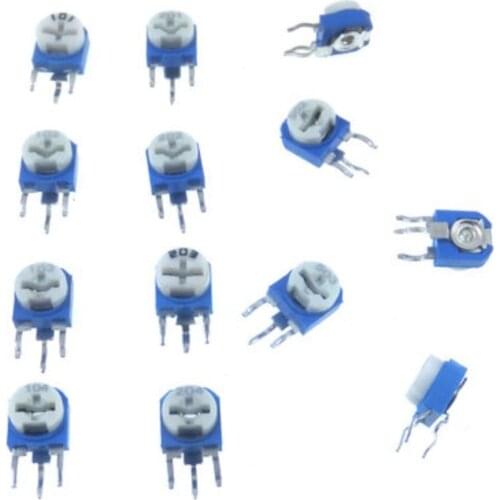 20pcs RM063 RM-063 100 200 500 1K 2K 5K 10K 20K 50K 100K 200K 500K 1M ohm Trimpot Trimmer Potentiometer variable resistors