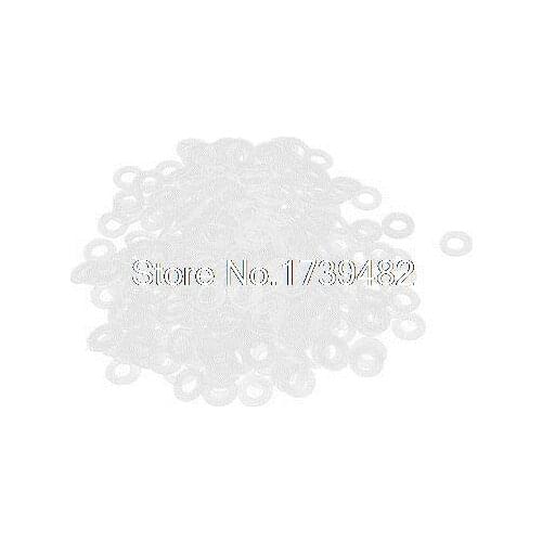 200 Pcs M3x6mmx0.5mm Plastic Round Flat Washer Gasket Seal Ring Clear