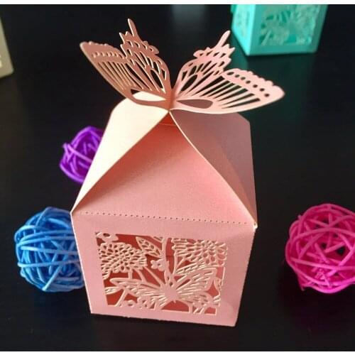 50pcs Hollow Laser Out Butterfly Candy Boxes Gift Box Souvenirs Wedding Birthday Party Baby Shower Favors Ideas regalos de boda