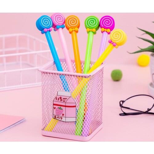 60 Pcs Cute Gel Pen 0.5mm Korea Creative Cartoon Lollipop Gel Pens Kawaii School Supplies Kids Student Writing Stationery Pen