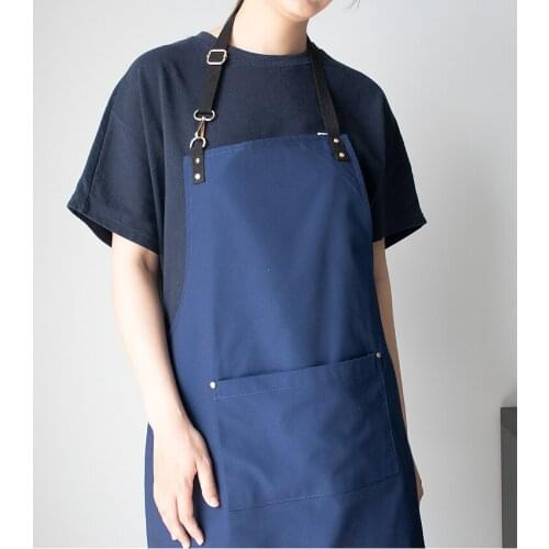 Canvas Apron Men and Women Work Clothes Home Coffee Milk Tea Shop Waiter Waterproof Pinafore Custom LOGO