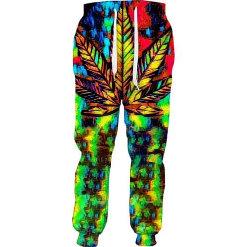 CLOOCL 3D Leaf Mens Pants Personality DIY Unisex Elastic Pocket Trousers Men Clothing Fashion Harajuku Style Casual Outfits