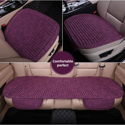 Car seat cover cool summer linen fabric cushion breathable buckwheat shell front and rear car seat protector auto parts