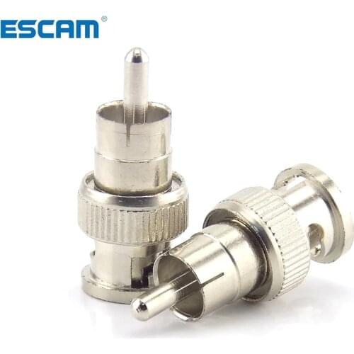 ESCAM 5pcs RCA Male to BNC Connector Male Adapter for CCTV Surveillance ip Camera video balun poe splitter Security System