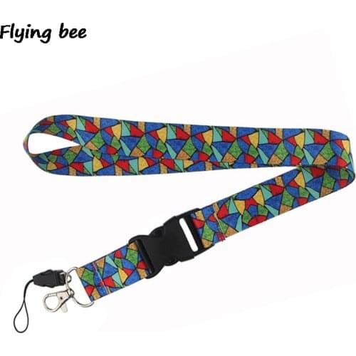 Flyingbee Colorful fashion Lanyard Phone Rope Keychains Phone Lanyard for Keys ID Card Cartoon Lanyards For Men Women X0463