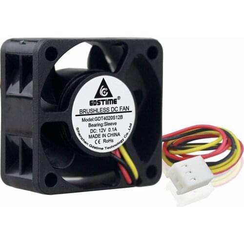 Gdstime 100 Pcs DC 12V 3Pin 40mm x 20mm 4cm 3 Wire FG Small Cooler Cooling Fan 40x40x20mm 4cm
