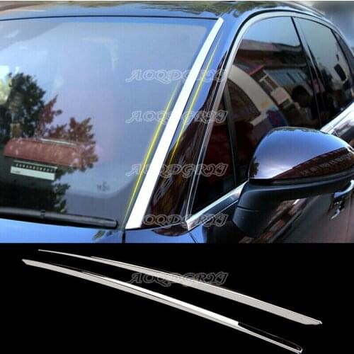 Fit For Porsche Cayenne 2018-2021 Chrome Stainless Front Windshield Trim Strips Car Accessories