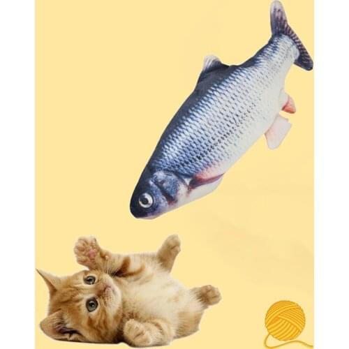 Pet Cat Toys Electronic Bouncing Fish USB Charging Built-in Battery Interactive Creative Pet Cats Toys Dog Chew Tools Fishes