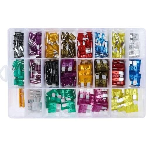 K0AF 220Pcs Car Blade Fuse Assortment Kit Set Auto Automotive Medium Small Fuse Mixed Motorcycle Circuit Insurance