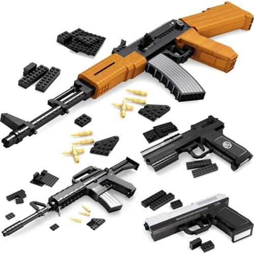 Building Blocks Assembled Toy Super Armament Rifle gun AK47 Compatible Desert Eagle pistol Hot boys toys