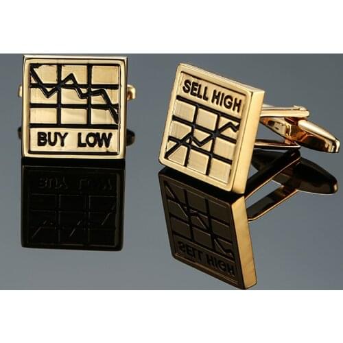 DY The new high quality gold square financial stock market chart Cufflinks Mens French shirt Cufflinks free shipping