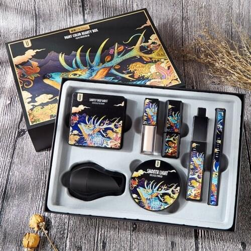 Makeup Set Mushroom Head Air Cushion Finishing Powder Concealer Pearly Lustre Eye Shadow Non-Stick Cup Lipstick Kit Cosmetic