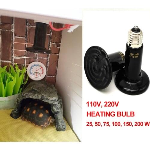 110V 220V Pet Heating lamp Infrared Ceramic Emitter Heat Light Bulb Pet Brooder Chickens Reptile Lamp 25/50/75/100/150/200W