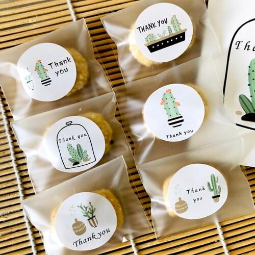 60pcs Cute Cactus Thank you Stickers Wedding Party Decoration Gift Sticker DIY Bakery Candy Bag Packaging Labels Seal Sticker