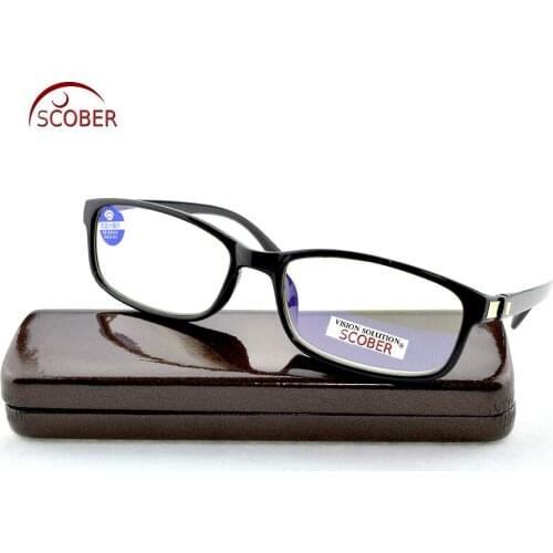 SCOBER = Top Quality Anti Blue Reflective Coated Reading Glasses Hand Made Frame Delicate Hinge Spectacles +0.75 +1 +1.75 To +4