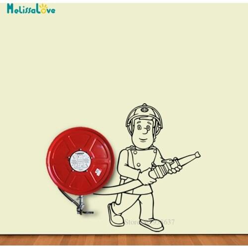 Extinguisher Disguise Funny Design Firemen Sticker Fire Safety Waterproof Removable Vinyl wall sticker Wallpaper BA330
