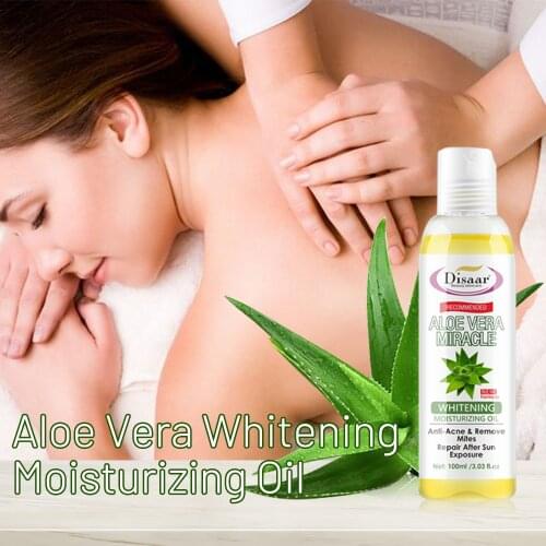 Aloe Vera Whitening Moisturizing Oil Anti-Acne Remove Mites Soothing Skin Body Oil Firming Skin Massage Oil 100ML
