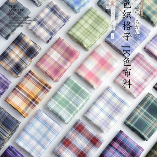 Half Meter Polyester Yarn Dyed Plaid Fabric For Pleated Skirt Japanese Uniform Hair Ring Bow Tie Neckwear T1464